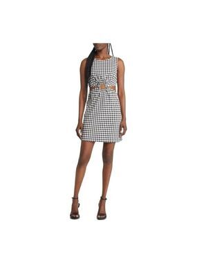 Wayf Jules Cutout O-ring Minidress in Black and White Size Medium